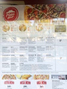 Pizza Hut Prix Menu Carte